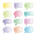 Speech bubble illustration vector set comic style colorful halftone dots Royalty Free Stock Photo
