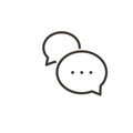 Speech bubble interaction icon. Vector thin line simple illustration of a dialogue with minimal cartoon balloons