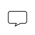 Speech bubble isolated on white, speech balloon square sign for communication symbol, doodle line speech bubble for talk text,