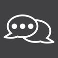 Speech bubble line icon, chat and website Royalty Free Stock Photo