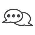 Speech bubble line icon, chat and website Royalty Free Stock Photo