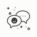 Speech bubble line icon. Conversation chat dialog message question. Thin linear party basic element. Vector simple