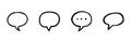 Speech Bubble Line Icon Set In Doodle Style. Communication, Dialogue, And Conversation Outline Sketch Collection. Hand Royalty Free Stock Photo