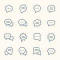 Speech bubble line icons