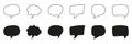 Speech Bubble Line and Solid Icon Set. Collection of chat, dialogue, and message bubbles for communication, discussion