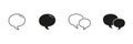 Speech Bubble Line And Solid Icon Set. Communication, Dialogue, And Messaging Outline And Silhouette Symbol Collection Royalty Free Stock Photo