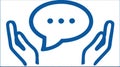 Speech Bubble Message Icon Held by Open Hands Royalty Free Stock Photo