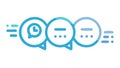 Speech Bubble Message Stream Vector, Continuous Communication, vector design Generative AI Royalty Free Stock Photo