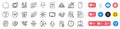 Speech bubble, Monitor and 360 degrees line icons pack. For web app. Social media icons. Vector