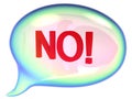 Speech bubble with No sign