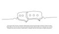 Speech bubble one continuous line design Royalty Free Stock Photo