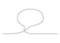 Speech bubble outline, chat, continuous one line drawing. Graphics minimalist linear frame box for text. Balloon for