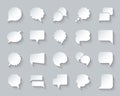 Speech Bubble simple paper cut icons vector set Royalty Free Stock Photo