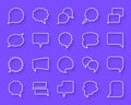 Speech Bubble simple paper cut icons vector set Royalty Free Stock Photo