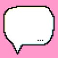 Speech bubble pixel art doodle style text box with three dots, Graphics vector