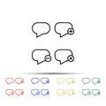 speech, bubble, plus, remove, minus sign multi color style icon. Simple thin line, outline vector of web icons for ui and ux, Royalty Free Stock Photo