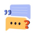 Speech bubble question mark icon. Message box with question sign. FAQ symbol concept. 3d cartoon. Vector illustration Royalty Free Stock Photo