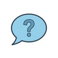 Speech Bubble with Question Mark, Inquiry and Confusion Icon, Digital Help, vector design Generative AI Royalty Free Stock Photo