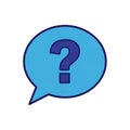 Speech Bubble with Question Mark, Inquiry and Confusion Icon, Digital Help, vector design Generative AI Royalty Free Stock Photo