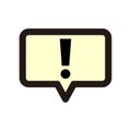 Speech bubble red attention sign icon. New message or alert icon