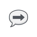 Speech bubble with right arrow icon, representing next, forward, and chat Royalty Free Stock Photo