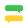 Speech bubble set. Color text box. Social media live chat shape. Message tag balloon. Dialog frame. Speak cloud icon. 3d Royalty Free Stock Photo