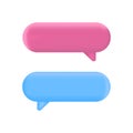 Speech bubble set. Color text box. Social media live chat shape. Message tag balloon. Dialog frame. Speak cloud icon. 3d Royalty Free Stock Photo