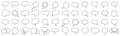 Speech bubble set, different empty speech chat discussion bubble line icons, talk cloud balloon collection, set of hand drawn Royalty Free Stock Photo