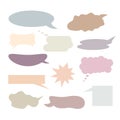 Speech bubble set pastel colored doodle vector illustration, sticker for planner, bullet journal, St Valentine decor Royalty Free Stock Photo