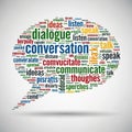 Ubble-shaped word cloud composed of words related to communicatio Royalty Free Stock Photo