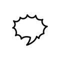 Speech bubble sharp form color line icon. Communication cloud. Royalty Free Stock Photo