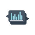 Speech bubble showing growing bar chart analytics icon