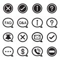 Speech bubble silhouette icons, CHAT message Vector illustration