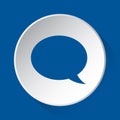 Speech bubble - simple blue icon on white button Royalty Free Stock Photo