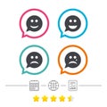 Speech bubble smile face icons. Happy, sad, cry. Royalty Free Stock Photo