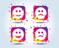 Speech bubble smile face icons. Happy, sad, cry. Royalty Free Stock Photo