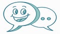 Speech bubble smile icon, happy chat and positive feedback vector design Generative AI