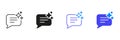 Speech Bubble With Sparkles Line And Solid Icon Set. AI Chat Assistant Outline And Silhouette Symbol Collection. Chat Royalty Free Stock Photo