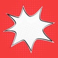 Speech bubble in star shape. On red background. Pop art style Royalty Free Stock Photo