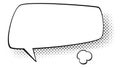 Speech bubble template with halftone effect. Empty message frame Royalty Free Stock Photo