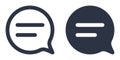 Speech bubble or text message simple icons set designed in filled and stroke style Royalty Free Stock Photo