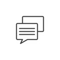 Speech bubble text outline icon