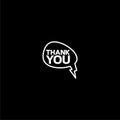 Speech Bubble Thank you icon isolated on dark background
