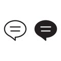 Speech bubble thin and bold icon, line icon on white background; isolated symbol