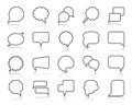 Speech Bubble simple black line icons vector set