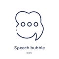 speech bubble with three dots inside icon from user interface outline collection. Thin line speech bubble with three dots inside