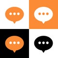 Speech bubble and three dots logo, modern logomark icon design - Vector Royalty Free Stock Photo