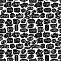 Speech bubble vector seamless pattern with short slang youth words.