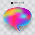 Speech bubble vibrant color transparency background fluid concept