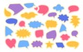 Speech bubble volume stickers cartoon set vector